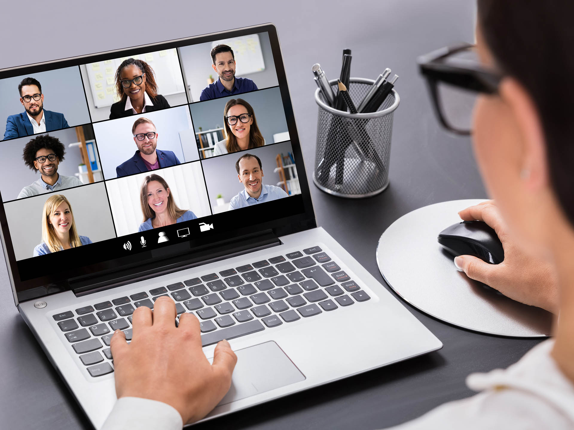 Close-up Of Businesswoman Using Digital Laptop Preparing Invoice (Demo)